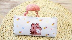 Aesthetic Korean Teddy Pouch - White