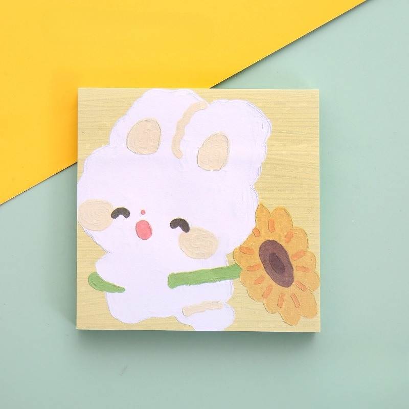 bunny flower sticky note -YO