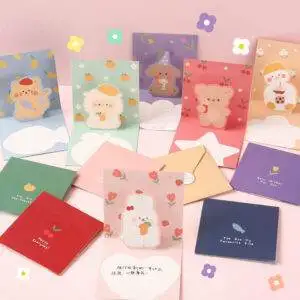 Greeting Card for Your Loved Ones – Kawaii Message Popup Card with Envelope