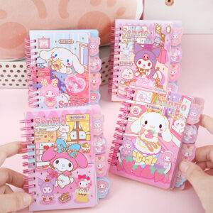 Sanrio Kawaii Mini Spiral Notebook with Tab Dividers