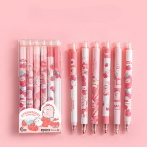 Strawberry Dinosaur Gel Pen Set – 6pcs