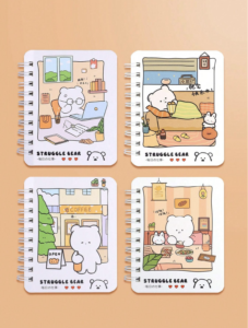 Struggle Bear Mini Spiral Notebook - Work Mode
