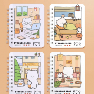 Cute Spiral Notebook – Struggle Bear Mini Spiral Notebook