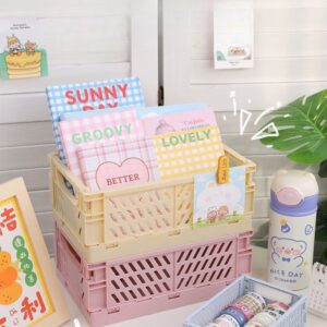 Foldable Storage Crate – Pastel Medium Stackable Crate in 4 Colours