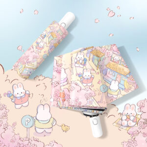 Aesthetic Umbrella – Cherry Blossom Bunny Premium Compact Umbrella