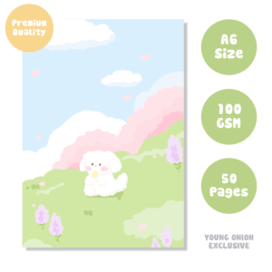Lavender Hills Pup | A6 Kawaii Notepad – Young Onion Exclusive