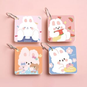 Kawaii Bunny Keychain Notebook – 80 Sheets - Candy Bunny ????