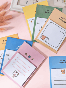 Best Friend Kawaii Sticky Note Pad – Single unit - Nice Day - Light Yellow