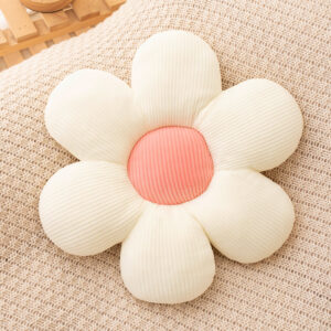 Cute Flower Shaped Pillow – Bloom Plush Cushion in 4 Colours - White Flower