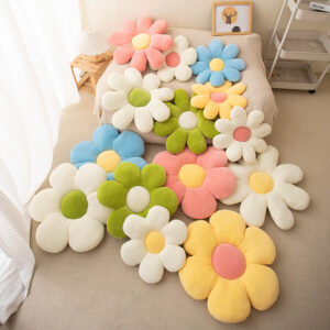 Cute Flower Shaped Pillow – Bloom Plush Cushion in 4 Colours