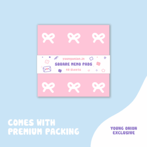 Pastel Pattern Square Memo Pads - 40 pages - 100 GSM (Young Onion Exclusive) - Pastel Pattern - Ribbon Whimsy