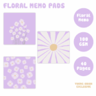 square memo pad purple daisy 1 -YO