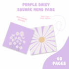 square memo pad purple daisy 2 -YO