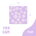 square memo pad purple daisy 3 -YO