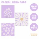 square memo pad purple daisy 1 -YO