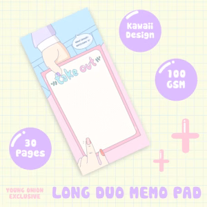 Take Out – Long Memo Pad (30 Sheets) - Young onion exclusive - Korean / Japanese Themed
