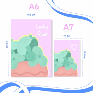 Lucky Plant Pastel Plain Notebook – A6 & A7 Sizes - A7 Pocket Notebook