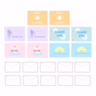 Cute Mini Greeting Card Set – Pastel Bliss Cards with Envelopes 5 Designs 2 pastel bliss message cards 2 -YO