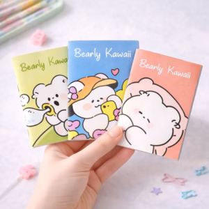 Bear Series A6 Notebook (Set of 3) – Kawaii Pastel Mini Journals