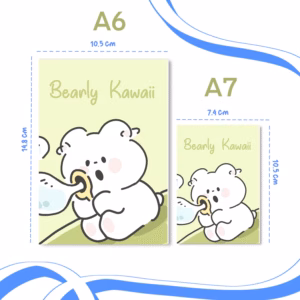 Bubble Bear Plain Notebook – A6 & A7 Size - A7 Notebook