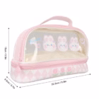 Transparent Pencil Pouch – Bunny Bliss Double Layer Large Capacity 3 transparent large pouch double layer young onion 20 -YO