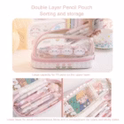 Transparent Pencil Pouch – Bunny Bliss Double Layer Large Capacity 4 transparent large pouch double layer young onion 21 -YO
