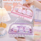 Transparent Pencil Pouch – Bunny Bliss Double Layer Large Capacity 1 transparent large pouch double layer young onion 28 -YO