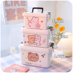 Bear Portable Double Layer Storage Organizer with Handle ( without Sticker ) - Small – Compact Organizer
