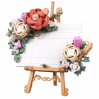 Roses Under the Sky - 3D Building Block Art Frame 3 building block stadnd 25 -YO