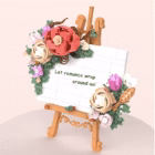 Roses Under the Sky - 3D Building Block Art Frame 1 building block stadnd 26 -YO
