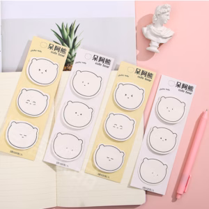 Chubby Bear Face Sticky Notes – 3 Pad Set