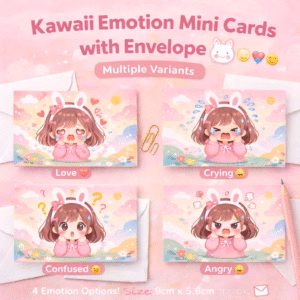 Kawaii Emotion Mini Cards with Envelope - Sold Individually - 💖 Love / Heart Eyes