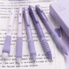 Pastel Grape Dessert Gel Pen Set – 5 Premium Soft Grip Black Ink Pens (0.5mm) 4 grape gel pen 4 -YO
