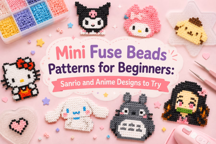 Mini Fuse Beads Patterns for Beginners: Sanrio and Anime Designs to Try 3 mini fuse beads