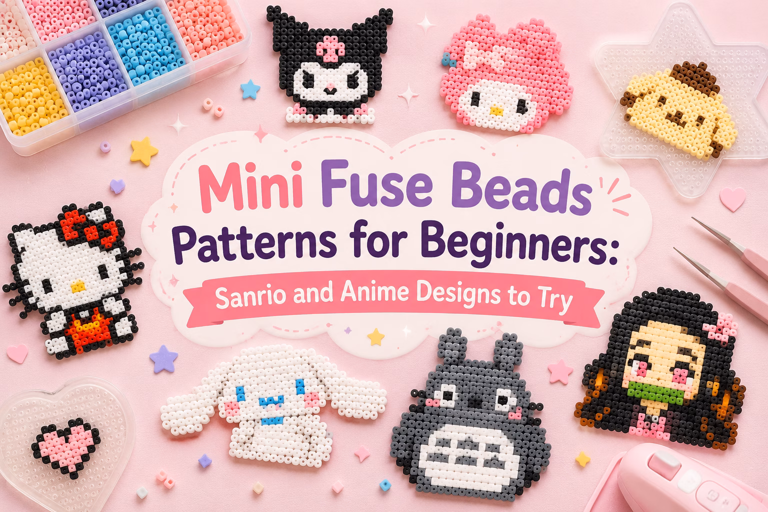 Mini Fuse Beads Patterns for Beginners: Sanrio and Anime Designs to Try