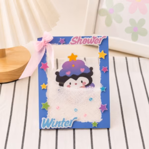 DIY Shaker Card Kit – Complete Handmade Craft Set with Accessories - Blue – Kuromi Winter Shower