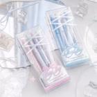 RosyPosy Ribbon Premium Neutral Pen Set – 4 Pastel Gel Pens with Decorative Ribbon 1 rosy posy pink blue pen 2 cleanup -YO