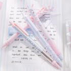 RosyPosy Ribbon Premium Neutral Pen Set – 4 Pastel Gel Pens with Decorative Ribbon 4 rosy posy pink blue pen 4 -YO