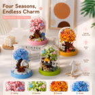 Mini Brick Four Seasons Tree Under Glass Dome Building Block Kit 6 season building block 19 -YO