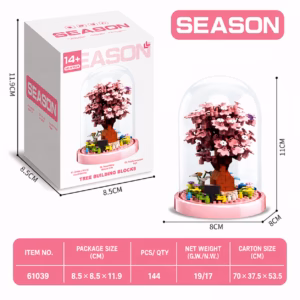 Mini Brick Four Seasons Tree Under Glass Dome Building Block Kit - 🌸 Spring Blossom Tree