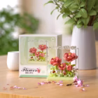 DIY Building Block Flower with Stackable Transparent Display case 3 building block flower 16 -YO