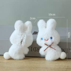 Plush Bear Keychain – Soft Cute Teddy Bear Bag Charm | Mini Plush Pendant | Multiple Colors - 🤍 White Bear