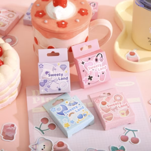 Sweet Land Stickers – Cute Aesthetic Self-Adhesive Sticker Set | 50 Pieces | Multiple Designs